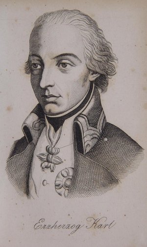 Erzeherzog Carl von Habsurg (1771-1847) war ein österreichischer Feldherr, der bei Aspern 1809 dem französischen Kaiser Napoléon eine entscheidende Niederlage beifügte.