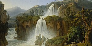 »Die Wasserfälle von Tivoli« im Jahre 1785 von Jacob Philipp Hackert (1737-1807) im Jahre 1785 gemalt.