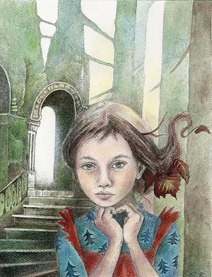 Mädchen mit gefalteten Händen unter dem Kinn als Illustration zu Hoffmanns Erzählungen von Aleksandra Kucharska-Cybull