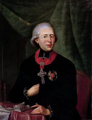 Carl Theodor von Dalberg (1744-1817) war Kurfürst von Mainz und wurde nach der Gründung des Rheinbundes Fürstprimas. Er gründete die Universität von Aschaffenburg, der er auch als Rektor vorstand. Zwischen 1810 und 1813 war er Großherzog von Frankfu Carl Theodor von Dalberg (1744-1817) war Kurfürst von Mainz und wurde nach der Gründung des Rheinbundes Fürstprimas. Er gründete die Universität von Aschaffenburg, der er auch als Rektor vorstand. Zwischen 1810 und 1813 war er Großherzog von Frankfu