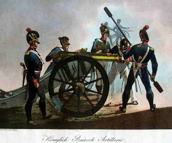Königlich bayerische Artillerie: Laden des Geschützes Königlich bayerische Artillerie: Laden des Geschützes