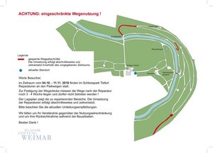 Tiefurt Parkwege Gesperrte Wege im Tiefurter Park 2016