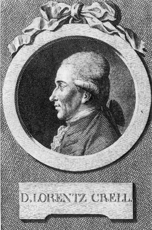 Crell, Lorenz Florenz Friedrich von Lorenz von Crell (1744-1816) war Mediziner und Chemiker. Sein großer Verdienst liegt in der Herausgabe der ersten Fachzeitschrift für Chemiker im Jahre 1778. Erst 1804 stellte er die Zeitung ein, die mehrfach ihren Namen wechselte.