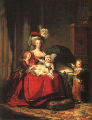 Marie Antoniette (1755-1793) und ihre Kinder Marie Antoinette (1755-1793) im Kreise ihrer Kinder 1767 von Élisabeth Vigée-Lebrun gemalt.