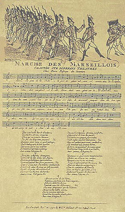 Noten- und Textblatt »Marche des Marseillois«