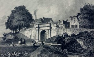 Das Waterloothor zu Osnabrück ein Stahlstich nach Friedrich Foltz (1811-1879)